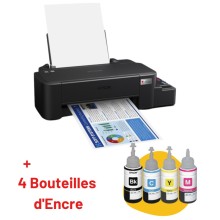 IMPRIMANTE À RÉSERVOIR INTÉGRÉ COULEUR EPSON ECOTANK L121 + 4 BOUTEILLES D'ENCRE